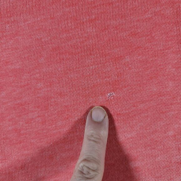 American Eagle Women's Short Sleeve Sweatshirt Medium Red Distressed #180 - Picture 3 of 8